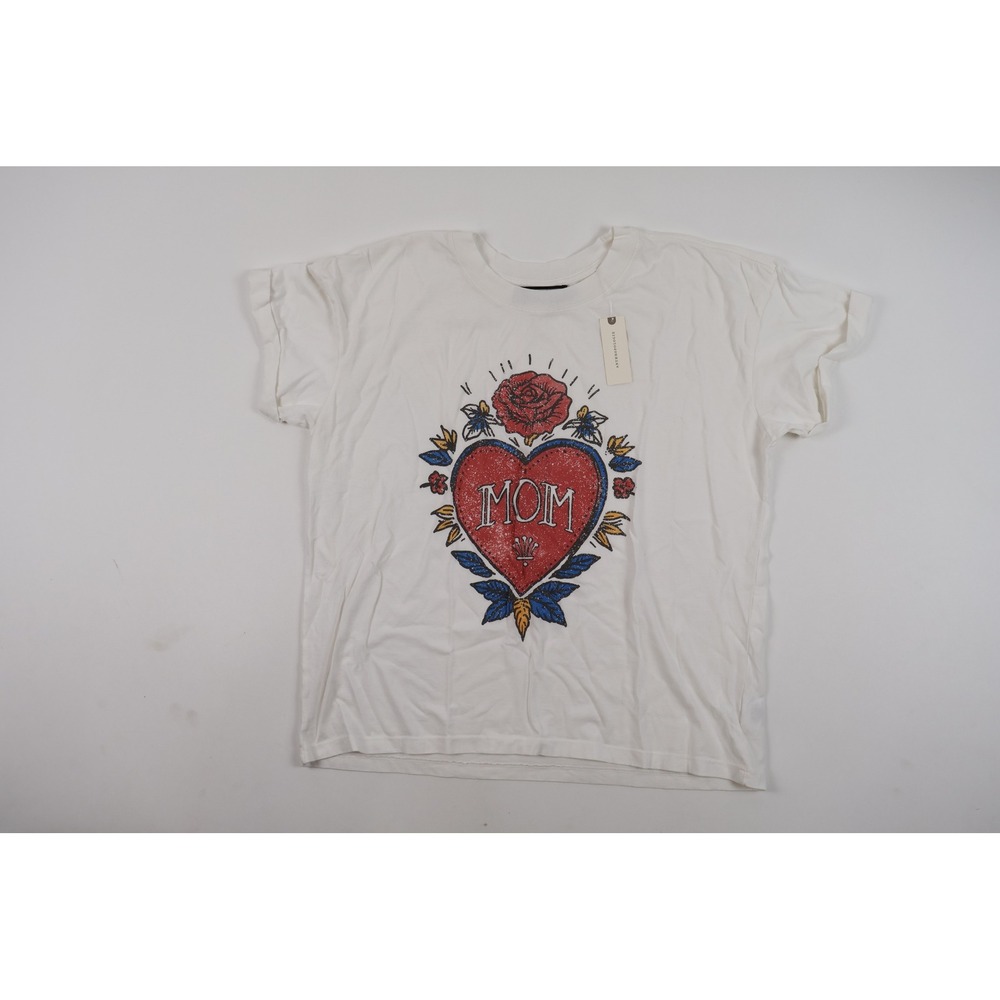 Girl Dangerous T-Shirt Mom Heart Tattoo Graphic White Small New NWT MSRP 68